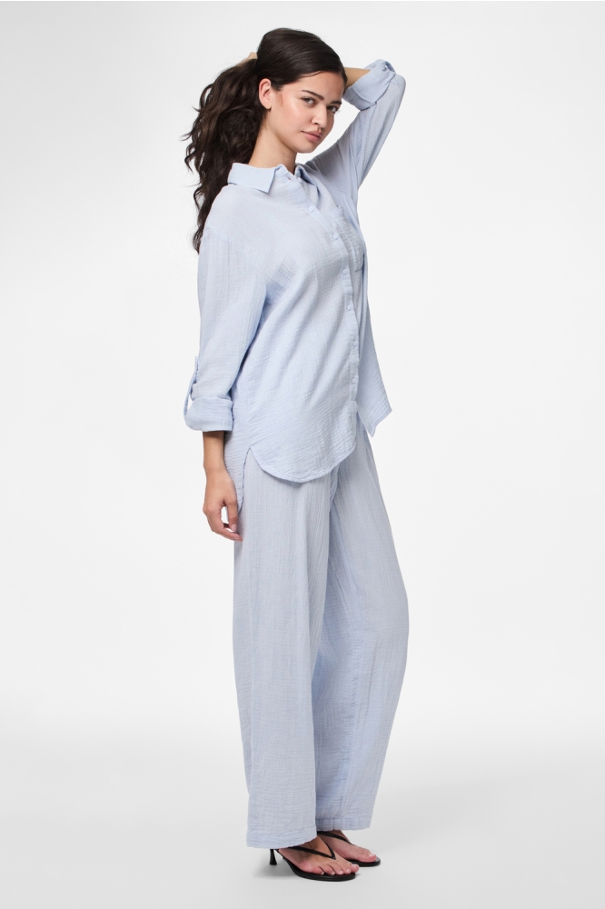 PCSASTINA HW WIDE PANTS WVN BC 17156473 CASHMERE BLUE
